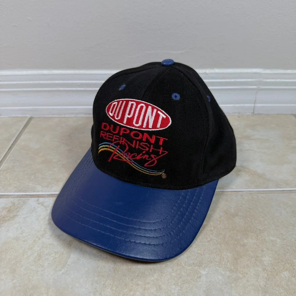 DuPont Refinish Racing Leather Brim Jeff Gordon Jeff Hamilton Hat Black Blue